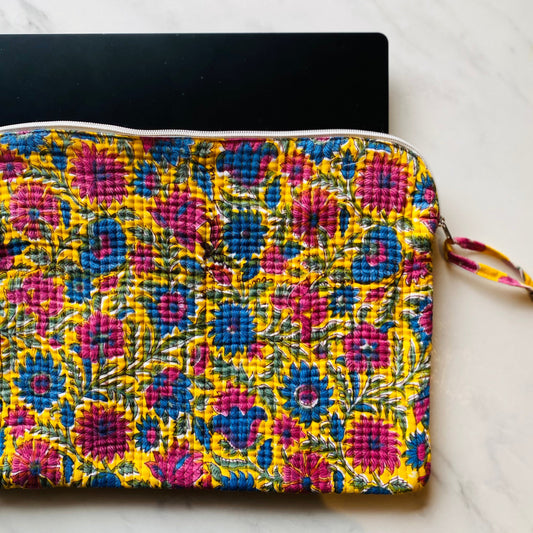 Sunny Yellow Quilted Laptop Sleeve